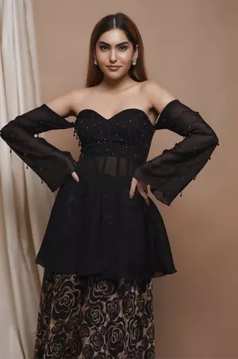Black rose seamless printed set