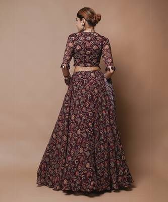 Maroon Digital Print Lehenga Set 2