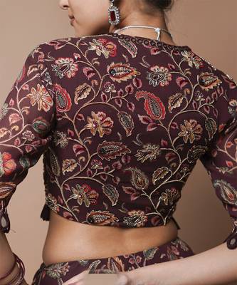 Maroon Digital Print Lehenga Set 4