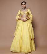 Yellow Chanderi Lehenga Set