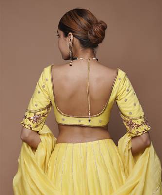 Yellow Chanderi Lehenga Set 2