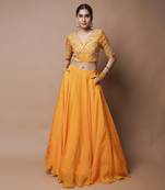 Mango Yellow Indo Lehenga Set