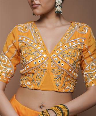 Mango Yellow Indo Lehenga Set 3
