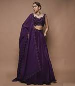 Wine 3-D   Lehenga Set