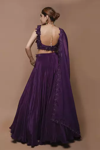 Wine 3-D   Lehenga Set