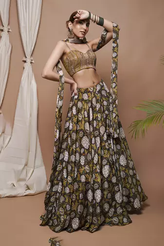 Forest Digital Print Lehenga Set