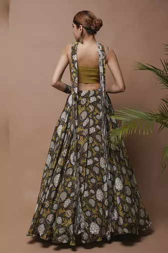 Forest Digital Print Lehenga Set