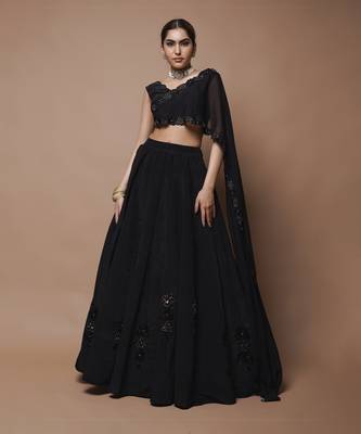 Black Cutwork Lehenga Set 1
