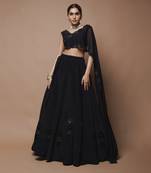 Black Cutwork Lehenga Set