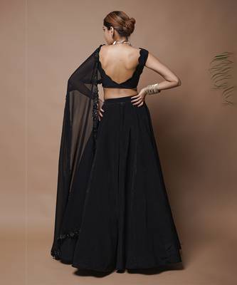 Black Cutwork Lehenga Set 2
