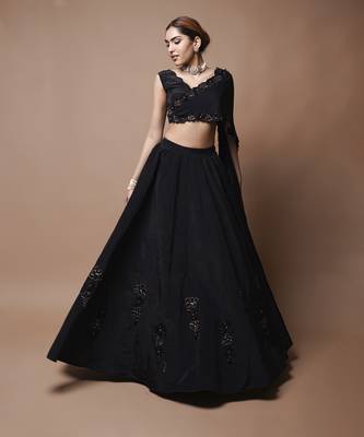 Black Cutwork Lehenga Set 3