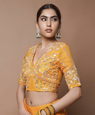 Mango Yellow Indo Lehenga Set 5