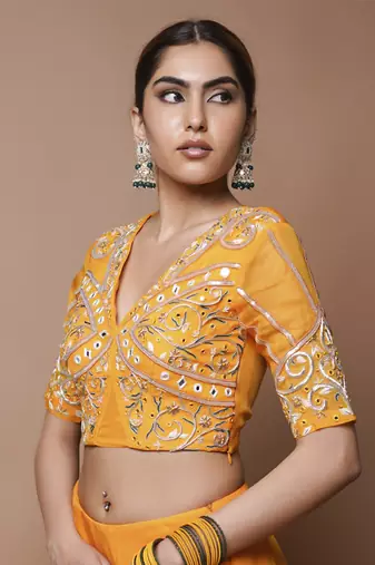 Mango Yellow Indo Lehenga Set