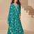 Blue embroidery, secquins chinon silk gown - free size stitched(size upto 42")