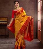 Classiques Art Silk Zari Woven Yellow Saree with Blouse
