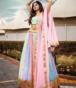 Multi-Color Sequins Georgette Wedding Wear Lehenga Choli