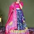 blue floral printed dola silk festival lehenga set choli with dupatta