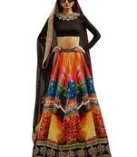 Multi-Color Digital Printed Silk Wedding Lehenga Choli