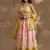 white & yellow sequins chinon haldi lehenga set choli with dupatta