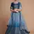 blue sequins chinon lehenga set choli with dupatta with dupatta