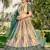  white & green shibori printed chinon lehenga set choli with dupatta with dupatta