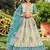white & blue shibori printed chinon festive lehenga set choli with dupatta