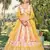 white & yellow shibori printed chinon haldi lehenga set choli with dupatta