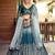 blue sequins chinon lehenga set choli with dupatta