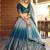 blue sequins chinon lehenga set choli with dupatta