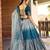 blue sequins chinon lehenga set choli with dupatta