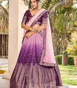 Purple Sequins Chinon Function Wear Lehenga Choli