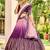 purple sequins chinon lehenga set choli with dupatta