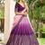 purple sequins chinon lehenga set choli with dupatta