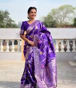 Soft Silk Blend saree with zari weaving meenakari design