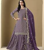 Jacquard Work dola Purple Readymade Lehenga Choli