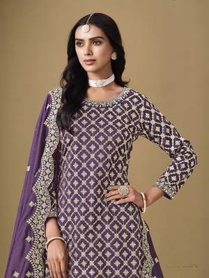 Jacquard Work dola Purple Readymade Lehenga Choli 3