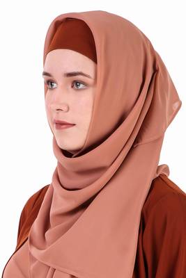 Fancy Dual Color Attached Long Shrug Abaya 5