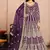 Purple embroidery net anarkali suit