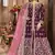 Wine embroidery art silk anarkali suit