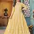 Yellow embroidery net anarkali suit