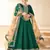 Green embroidery tafeta butti silk anarkali suit