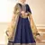 Blue embroidery tafeta butti silk anarkali suit