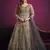 Grey embroidery net anarkali suit