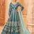 Teal embroidery art silk anarkali suit