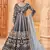 Blue embroidery art silk anarkali suit