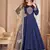 Blue embroidery tafeta butti silk anarkali suit