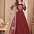 Red embroidery tafeta butti silk anarkali suit