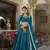 teal Women's Vichitra Silk With Sequins and Thread Work Lehenga Choli