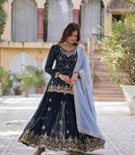 Faux blooming kurta palazzo with dupatta sets