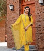 Women modal silk with soft inner kurta kurta with pant and dupatta suit set